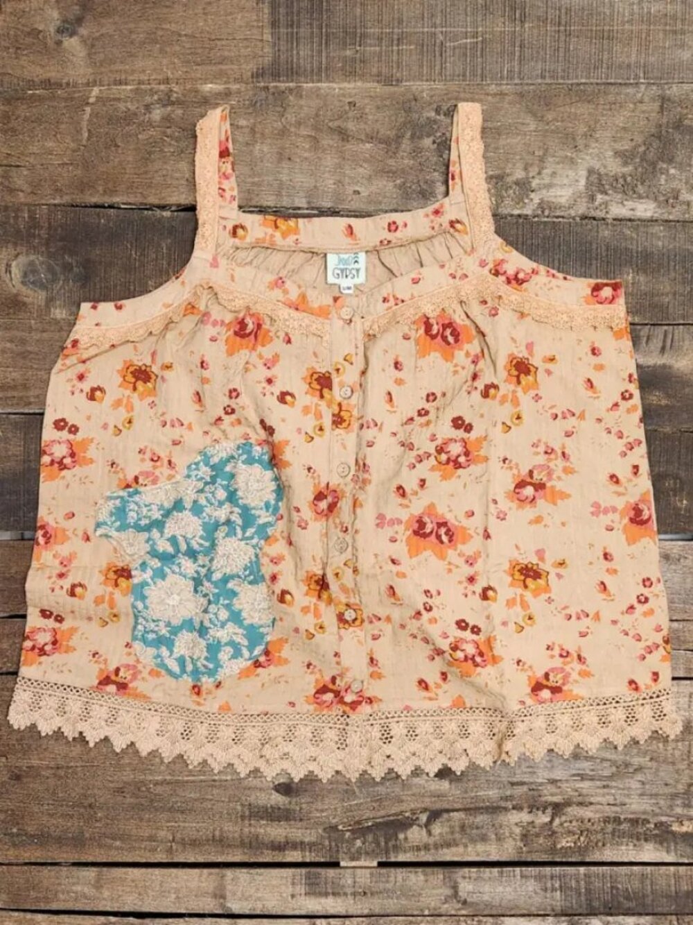 Jaded Gypsy Field Of Flowers Tank NEW